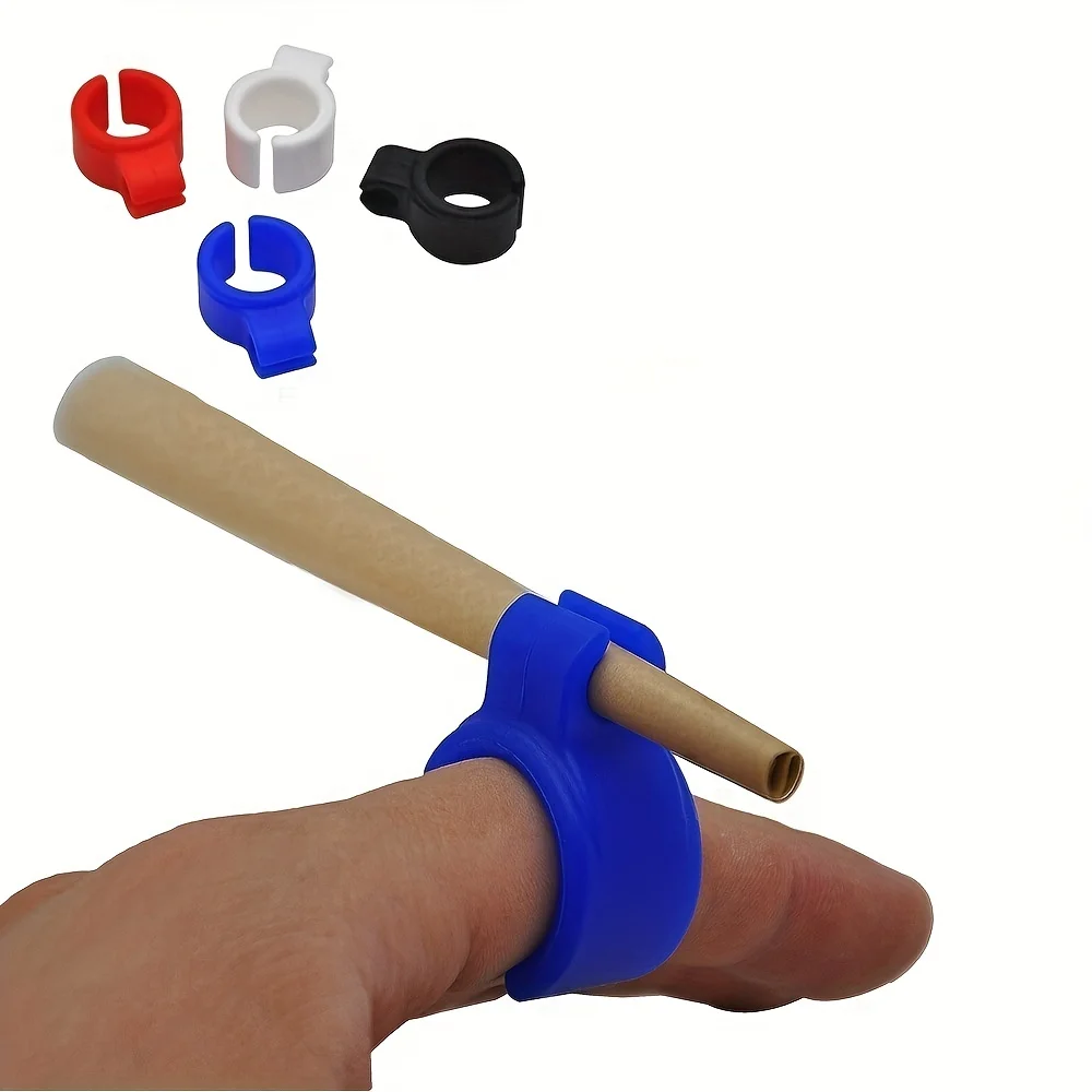 1pc Creative Finger Protector Silicone Cigarette Holder Ring for Conventional Smoking Accessories Random Color