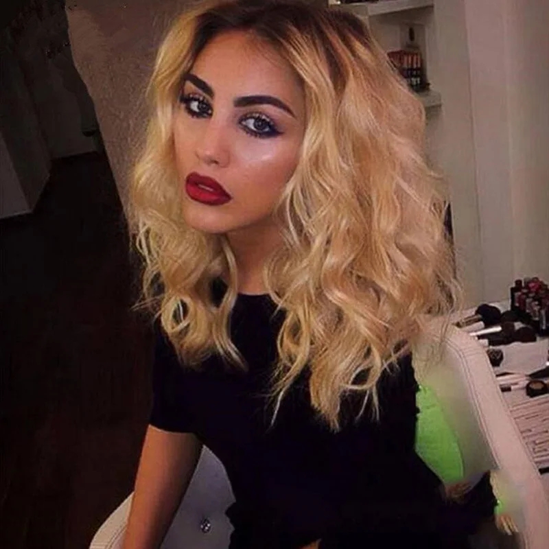 

Европейско-американские модные синтетические волосы для наращивания с завязками, длинные кудрявые волосы омбре коричневого цвета