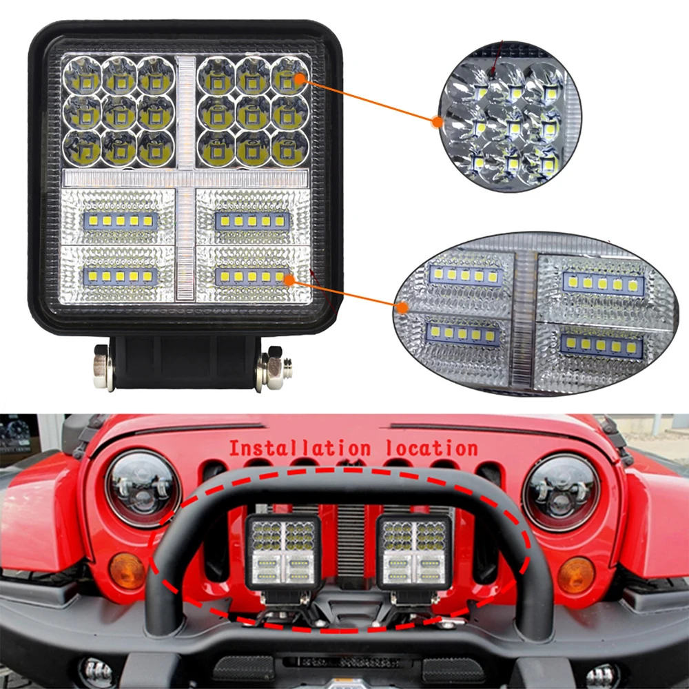 12V-24V Car LED Work Light Spot Flood Combo Lamp For Off-road Vehicles For Engineering Vehicles ATV SUV Truck Fork Lift Trains