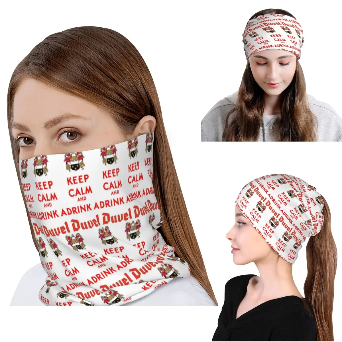 

Custom Duvels Logo Bandana Neck Gaiter Magic Scarf Multifunction Balaclava Beanies Hat for Men Women Adult Windproof