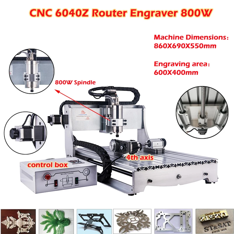 

LY 6040Z CNC Engraving Machine 3Axis 4Axis USB Wood Carver CNC Router 800W Water Cooling Spindle For Woodworking