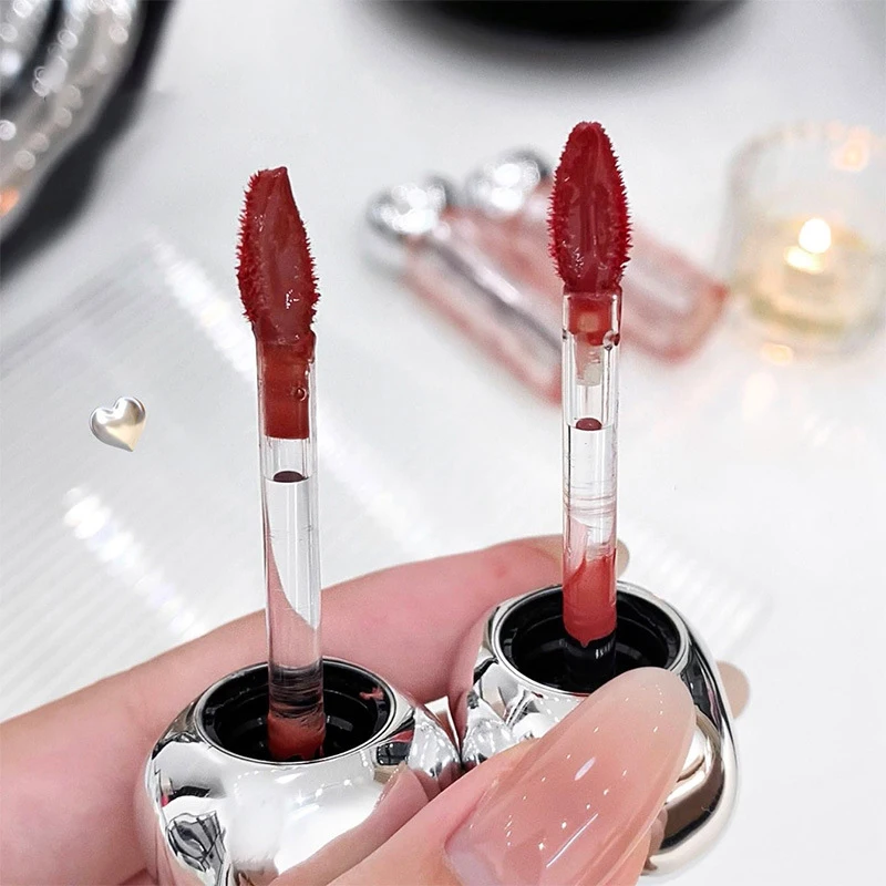 Gloss labial geleia espelho, batom líquido de baixa saturação, hidratante lábios plumping, transparente, não-pegajoso, água-luz