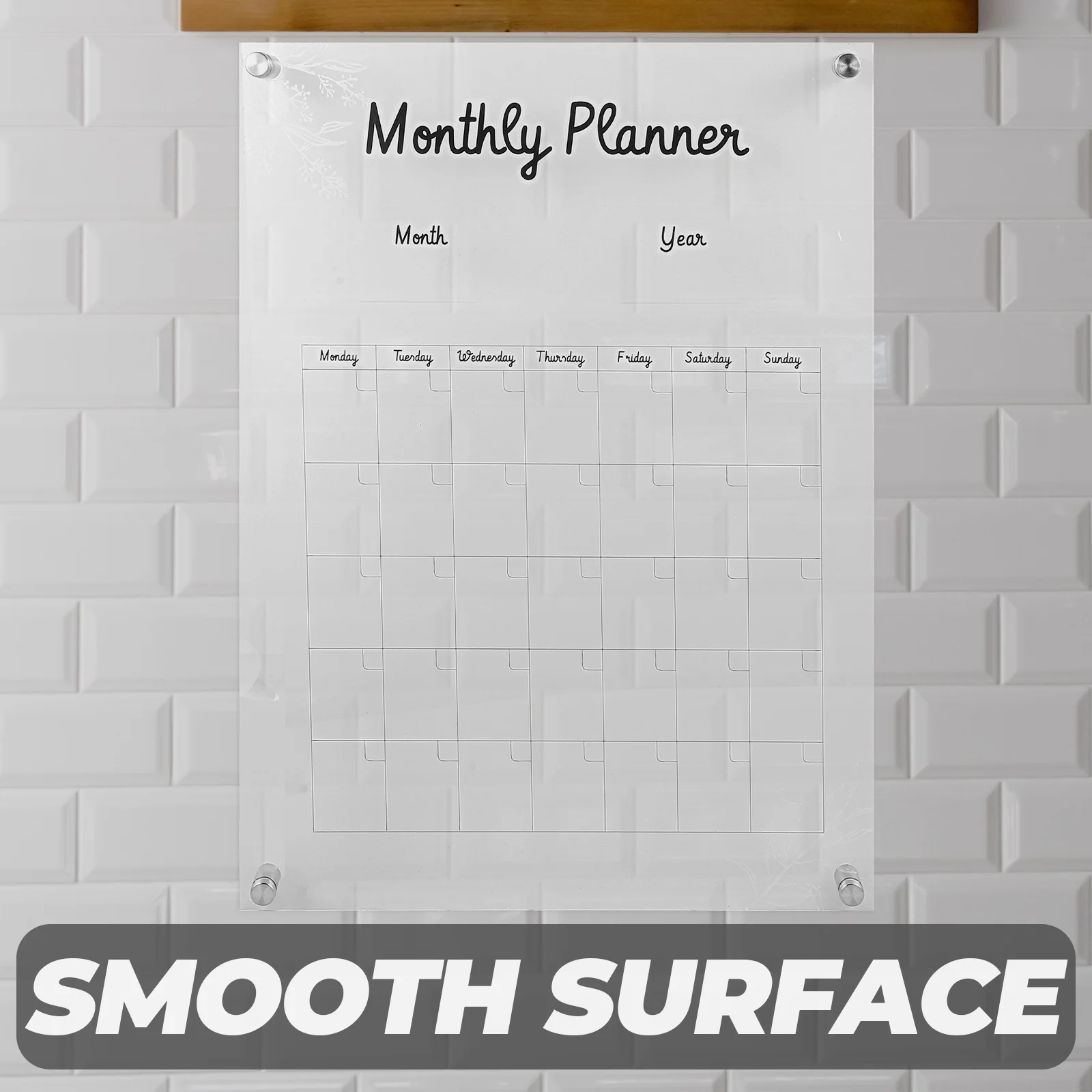 1 set 1 Set Clear Acrylic Weekly Planning Board Erasable Message Memo Display For Office School Home Study Kitchen Use