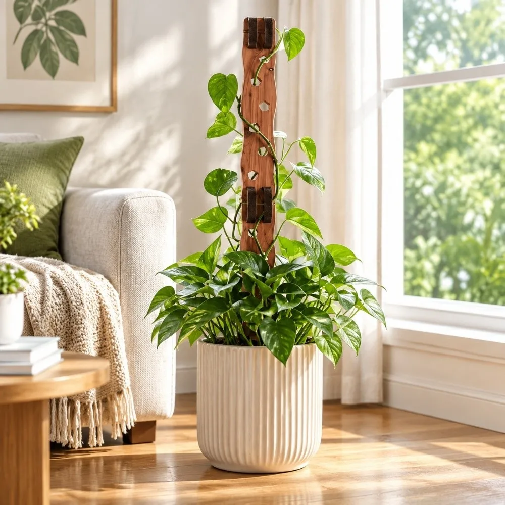 Wooden Plant Support Frame Extendable 2-In-1 Plant Climbing Trellis Adjustable Hollow Out Flower Arrangement Trellis