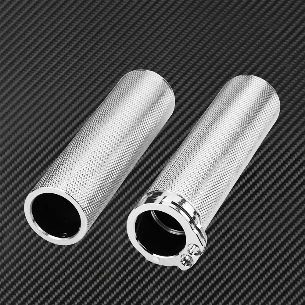 Motorcycle Universal 1\'\'25mm Hand Grips Aluminum Handlebar Grip Black Chrome For Harley Sportster XL Touring FLHR Dyna Softail