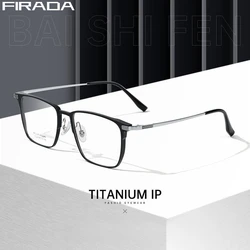 FIRADA 2023 Fashion Luxury Glasses Women Vintage Square Titanium Eyewear Comfortable Prescription Eyeglasses Frame For Men 28538