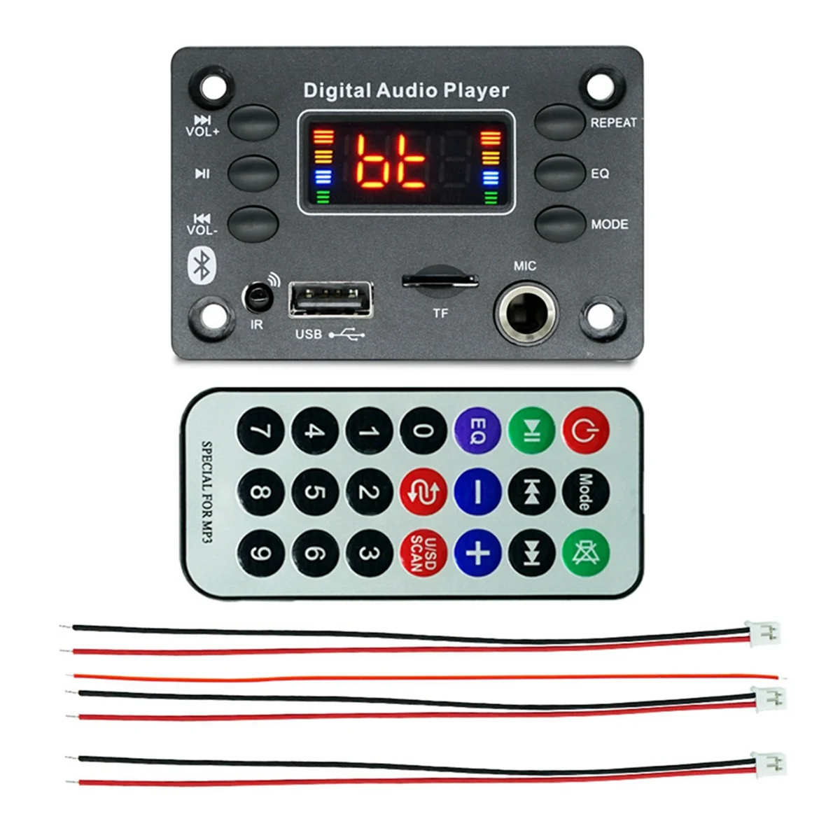 M86K Microphone Interface Bluetooth Mp3 Decoding Board Amplifier Board 2X25W Bluetooth Module Car Audio Accessories