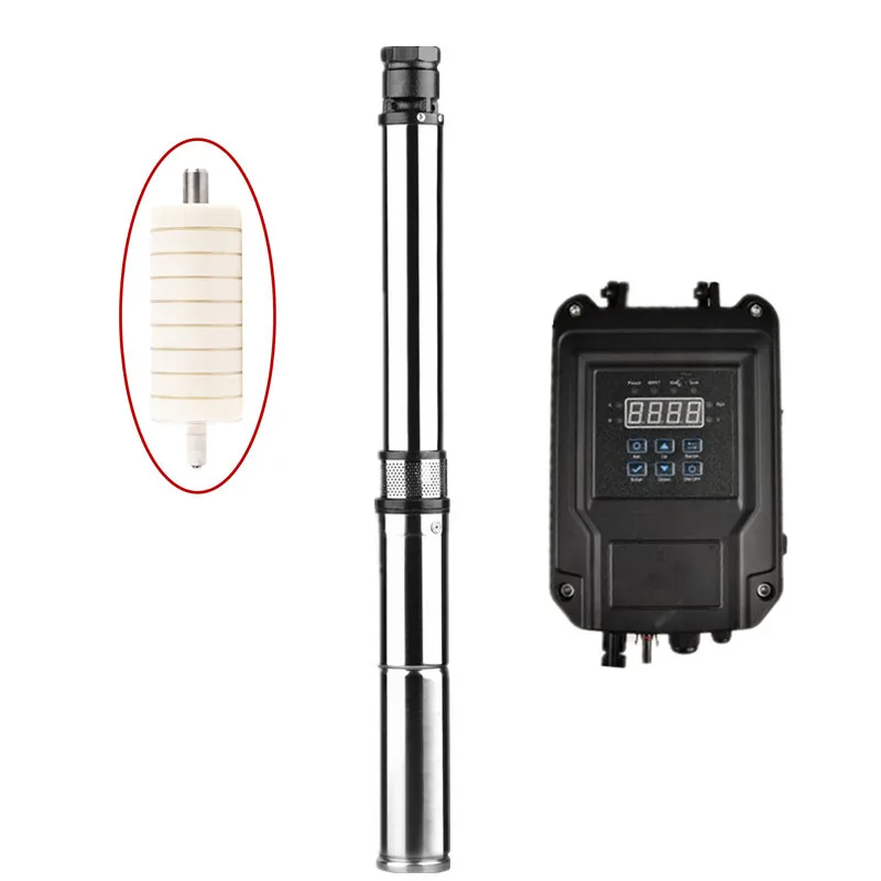2026 2-Inch 1500W DC Brushless MPPT Stainless Steel Solar Deep Well Pump Multistage Electric Water Pump 72V Irrigation External