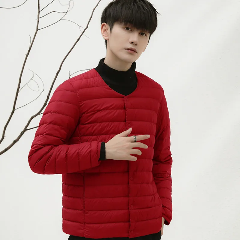 Men's Fall Winter Coat Jacket Down Jacket White Duck Down Liner Short Paragraph Thickened Warm Personalized Comfortable Leisure