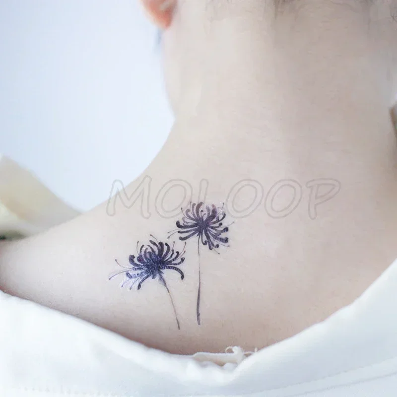 

Tattoo Sticker Temporary flower new Red Spider snake Lily small waterproof fake Tatto flash hand Tatoo for woman girl kid