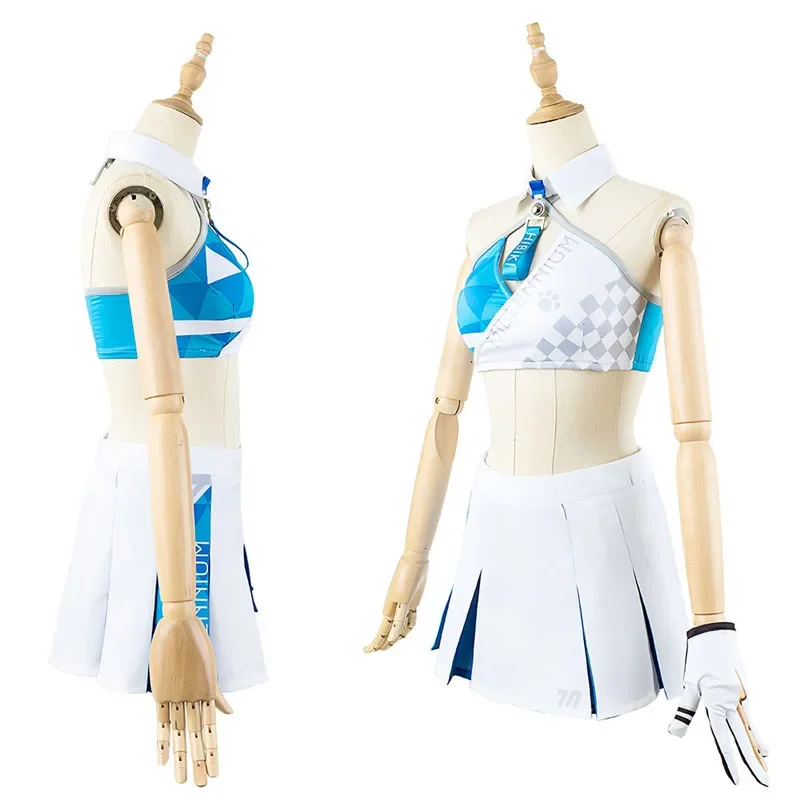 Anime azul arquivo cosplay snozuka hibiki cheerleading ternos saia pulseiras roupas trajes de verão acessórios personalizados