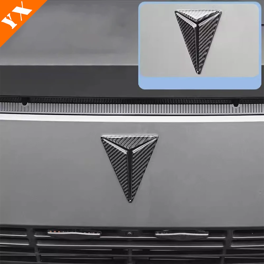 For CHANGAN Deepal G318 2024-2025  Accessories Black Car Label Sticker Car Front Logo Frame Head Bumper Decor Sticker Cover