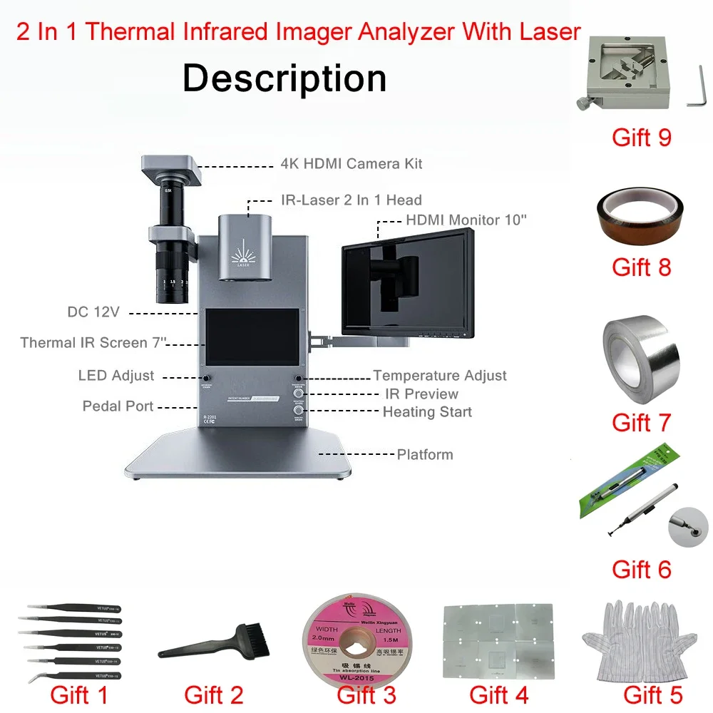 For IR777 Intelligent Thermal Infrared Imager Analyzer BGA Rework Station Built-in Laser Heating De-soldering For Mobiles Repair