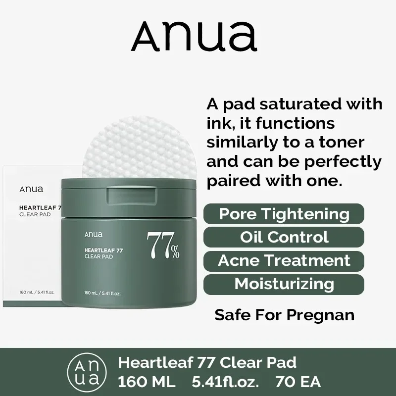 Anua Heartleaf Skincare Products Pore Deep Cleansing Foam,Toner Pads Korean Original,Exfoliating Blackheads 70 Sheets PHA 160ml