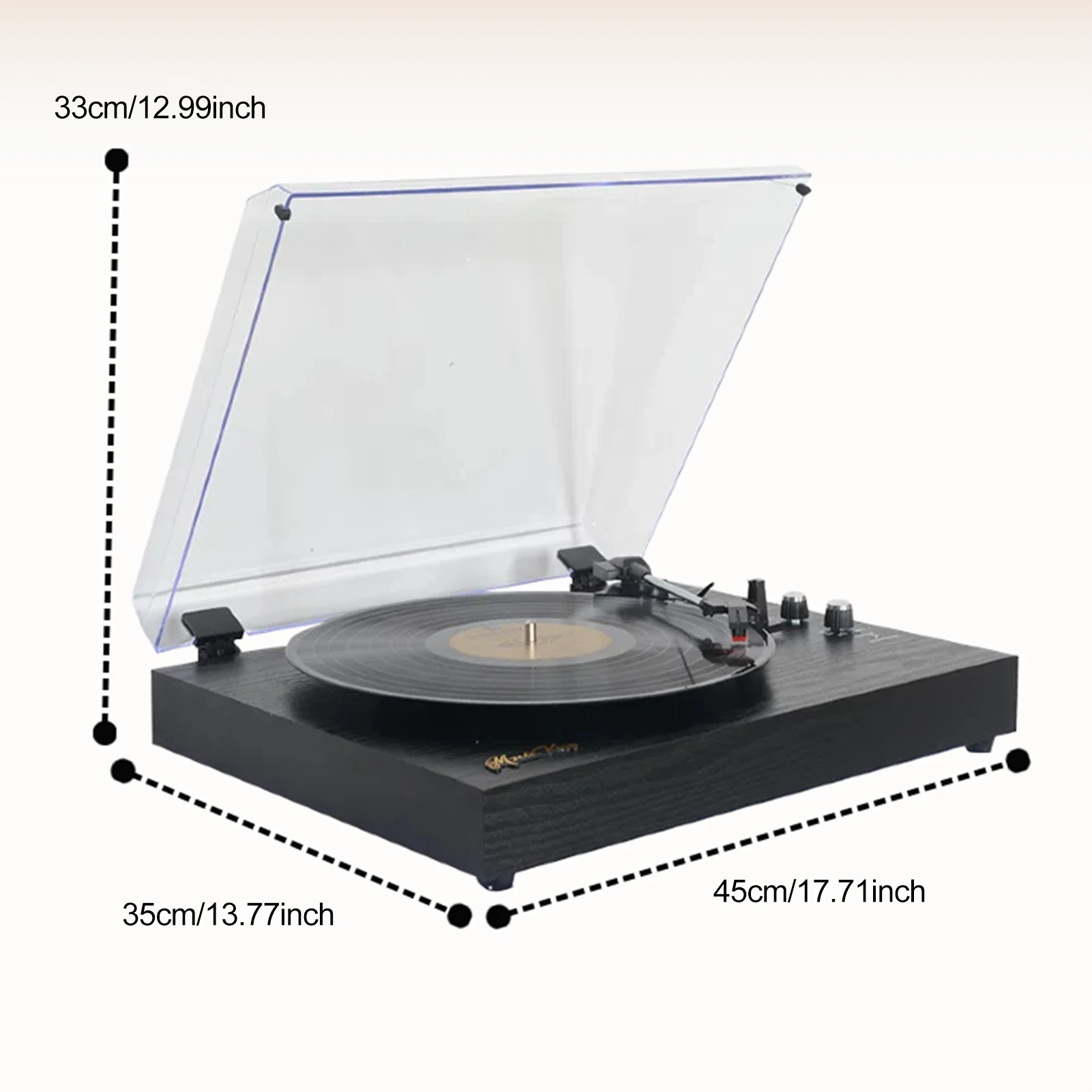 

Ретро-проигрыватель виниловых пластинок, портативный проигрыватель, винтажный граммофон, 3-скоростной, с беспроводными колонками BT5.0, Line In Line