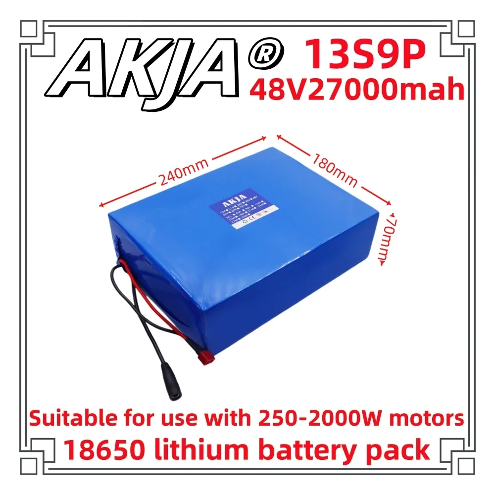 Air Fast Transport Nieuwe Full Capacity Power 18650 Lithium Batterij 48v27ah Lithium Batterij 13S 9P Geschikt Voor 250-2000W