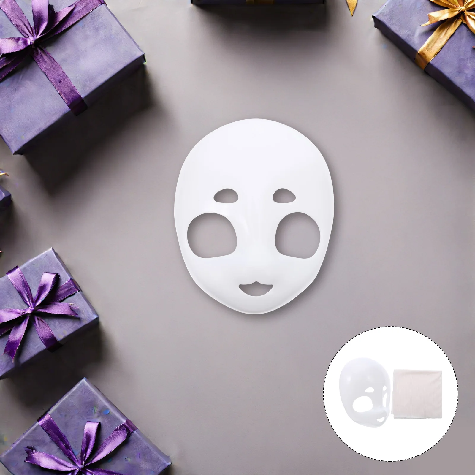 2 個ブランクファースーツヘッドベースマスク白未塗装動物コスプレ DIY アクセサリーハロウィン仮装パーティーコスチューム毛皮のようなマスク