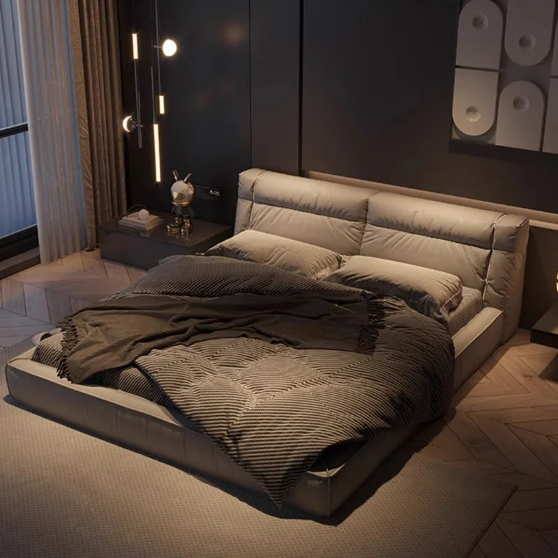 Nordic Luxury Marriage Bed Minimalist Wood Queen Size Bedroom Bed Storage Space Cama King Size Envio Gratis Hotel Furniture