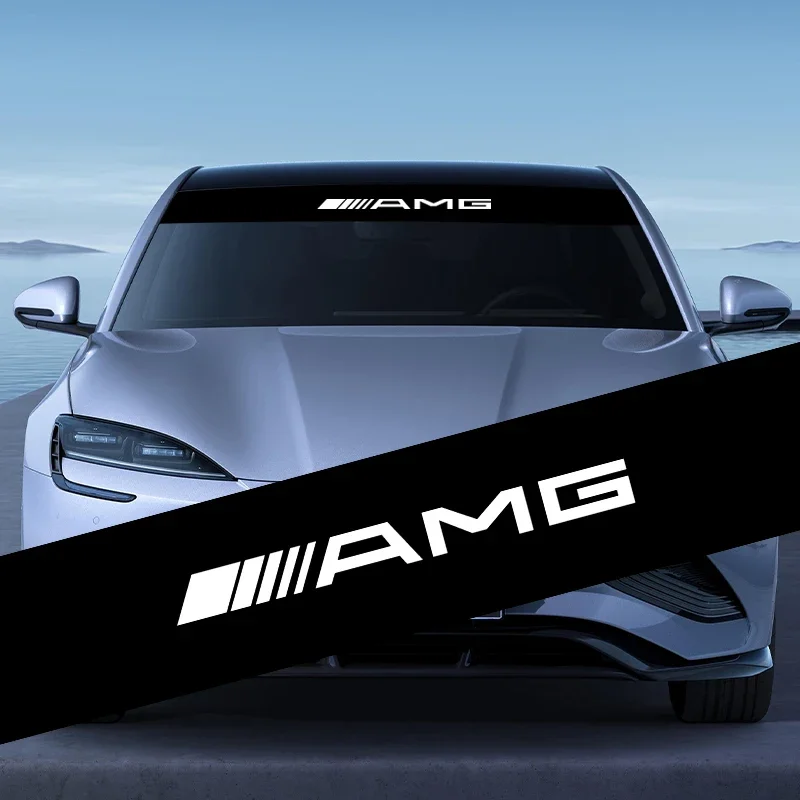 AMG Car Front Windshield Stickers Badge Front and Rear Decorative Decals Sticker For Mercedes Benz AMG Class C200L W203 A/B/C/E