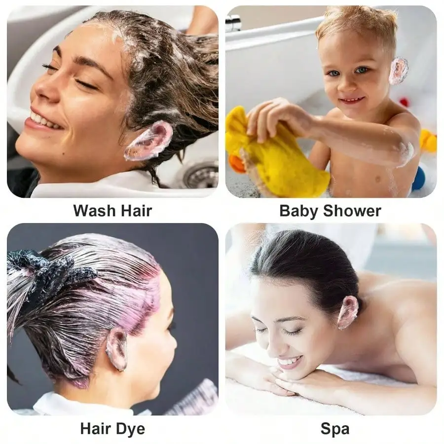 400 قطعة من أغطية الأذن للاستعمال مرة واحدة: مقاومة للماء، للاستحمام والصباغة والسباحة والسبا والاستخدام في الفنادق