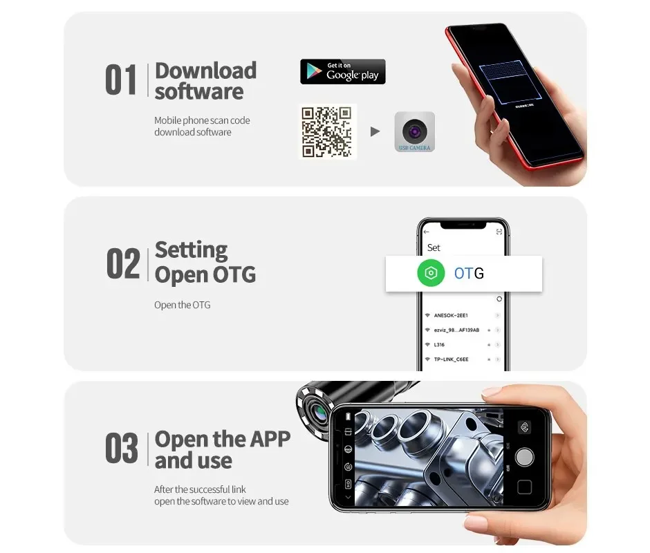 5.5 مللي متر تنظيف الأذن المنظار ملعقة كاميرا صغيرة الأذن المنتقى الأذن الشمع إزالة البصرية الأذن الفم الأنف منظار الأذن دعم أندرويد PC #5