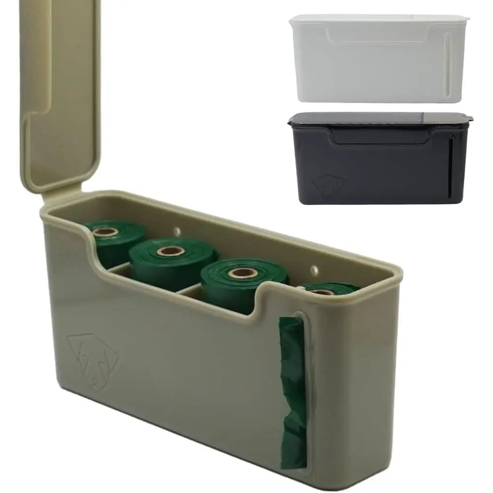 

Magnetic Dog Waste Bag Holder - Indoor/Outdoor Mount - Wall or Stick-On Storage - Gray