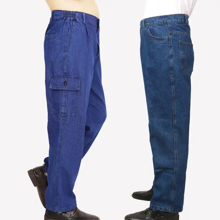 

Men's Summer Denim Work Pants Wear-Resistant Multi-ket Welding W Loose Workwear Breathable Fac Workop