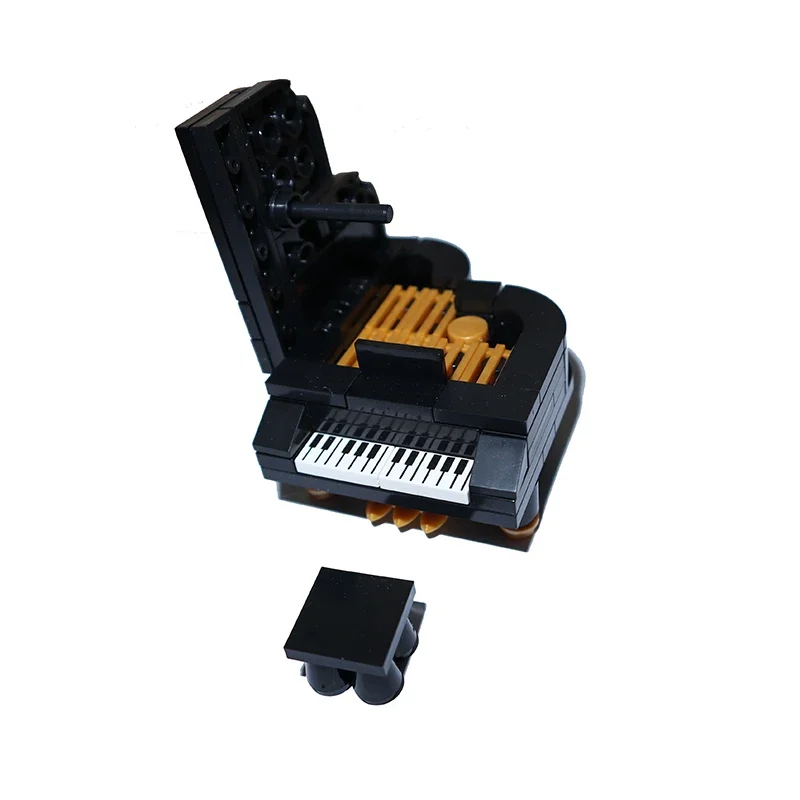 MOC – blocs de construction compatibles avec la ville, meubles de maison, accessoires, modèle de bricolage, chaise de Piano, pianiste, briques de décoration créatives