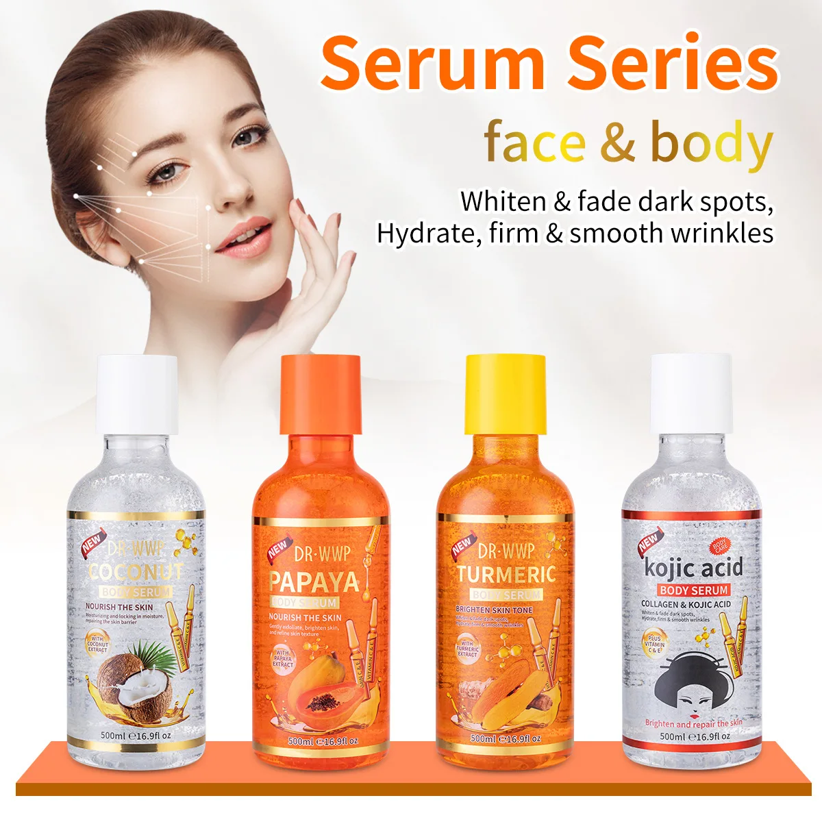 turmeric-facial-serum-toner-500ml-vc-aha-papaya-coconut-hydrating-brightening-moisturizing-face-serum-skin-care-toner