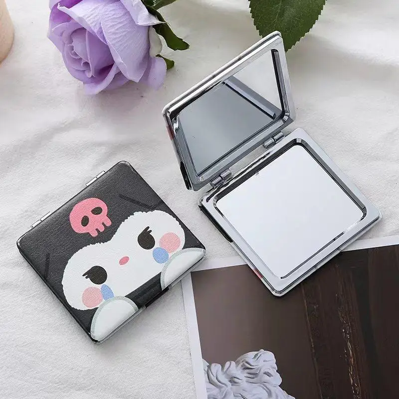 Miniso Kuromi Hello Kitty Anime Cartoon Take It with You Double-Sided Mirror The New My Melody Folding Mirror Cosmetic Mirror