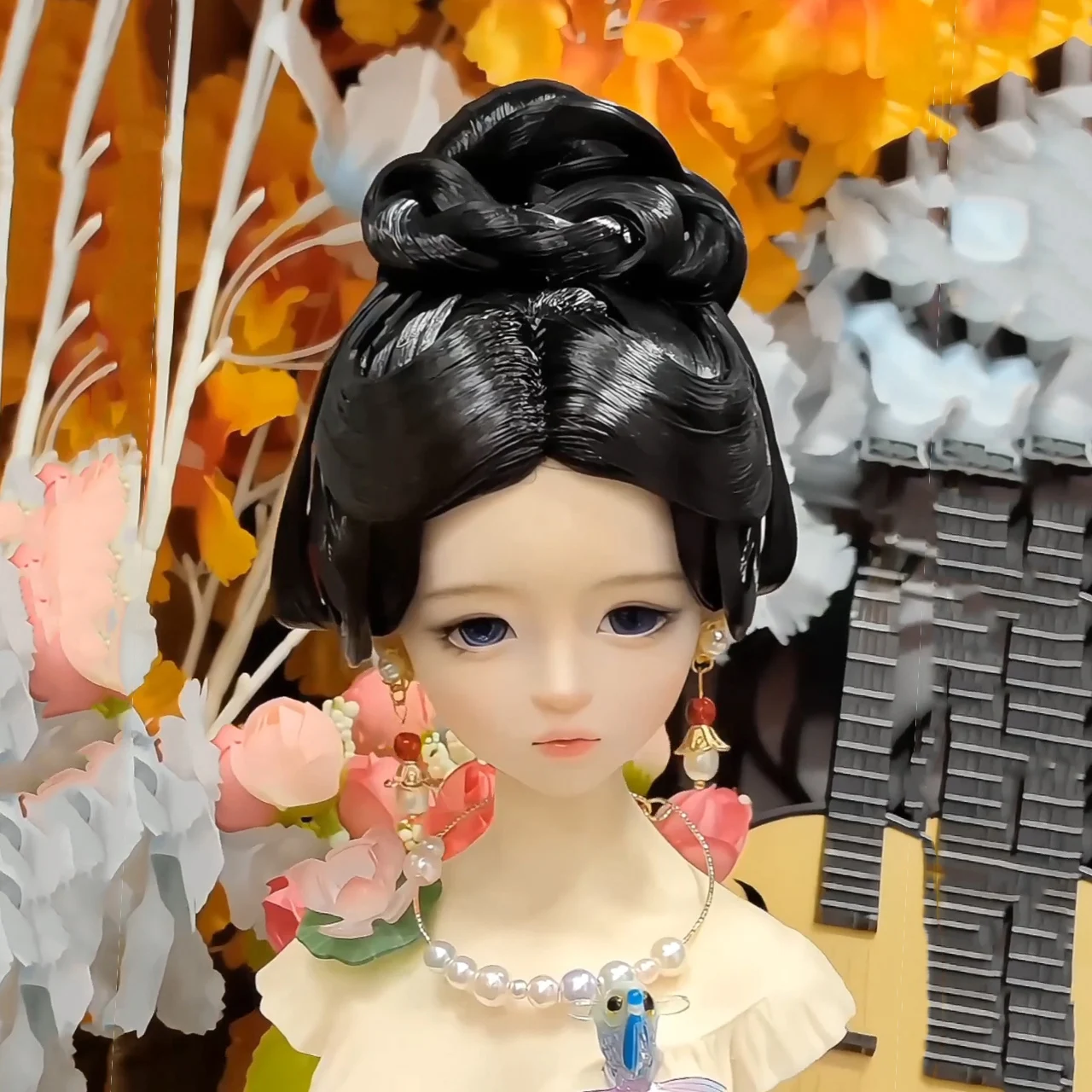 

1/4 1/3 Scale Ancient Costume BJD Doll Wigs Chinese Hanfu Vintage Hair Fairy Wig For MSD SD13 Big Girl SSDF Accessories A2086