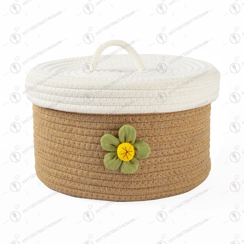 

Hand woven cotton rope basket Home decoration storage solution Handmade flower basket