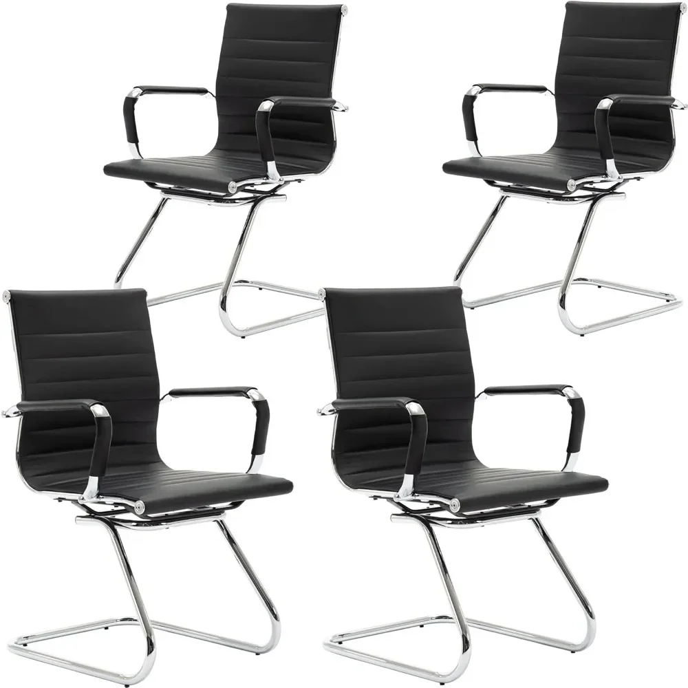 

Office Guest Chairs,Reception Chairs for Waiting Room/Conference Room, with Faux Leather and Sled Base