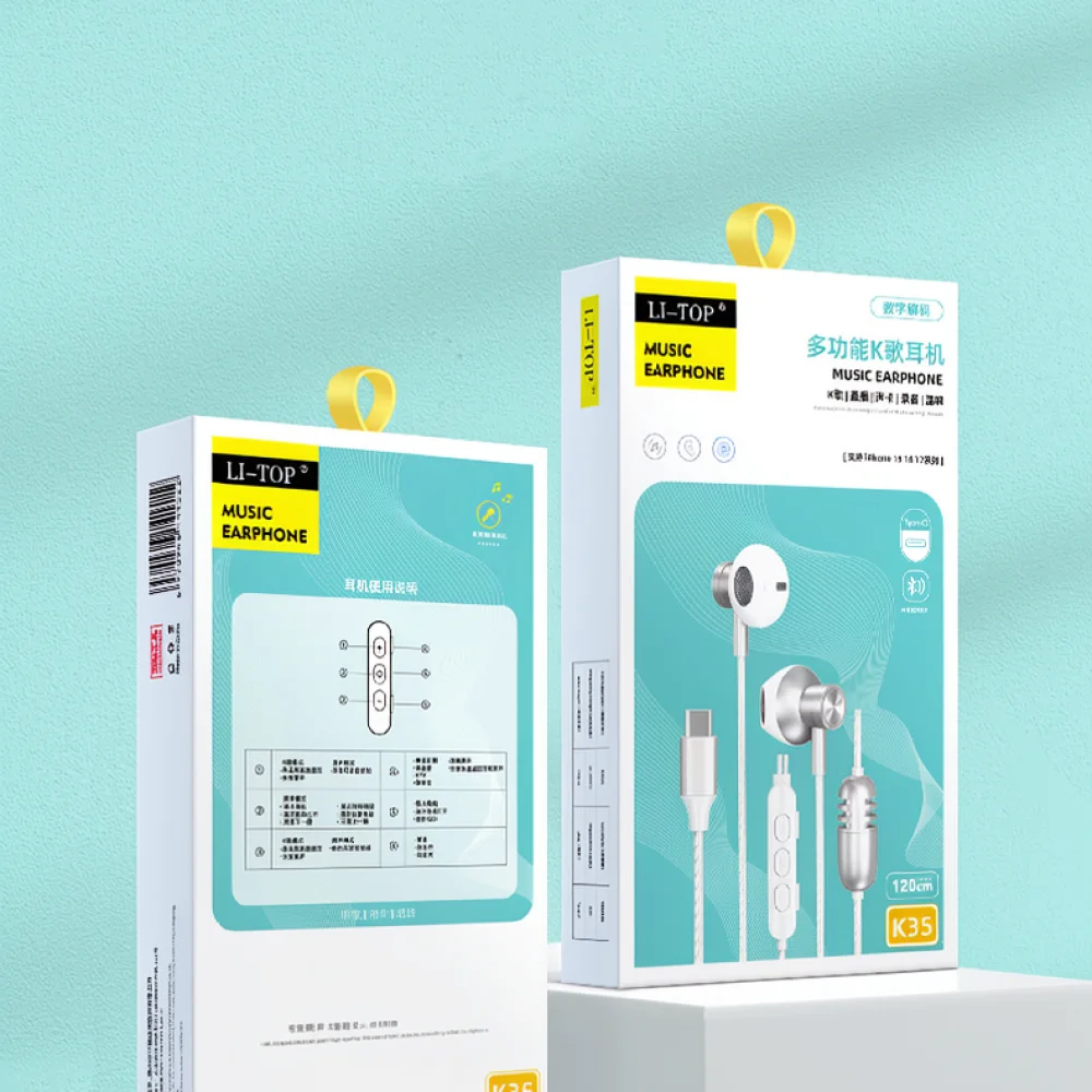 Wired HiFi Earphones For Live Streaming Type C Port Microphone Real Time Audio Monitoring Noise Reduction Vocal Recorder