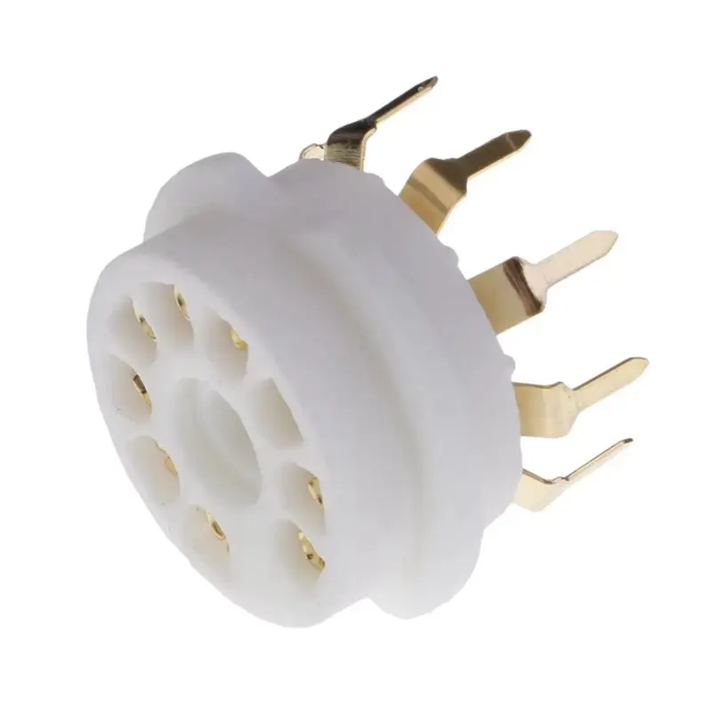 【DIGITAL GADGET】8PCS 9 Pin Gold PCB Vacuum Tube Socket For 12AX7,12AT7,12AU7,ECC83,ECC82,E88CC, 6922 ,6P1