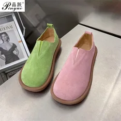 Woman Genuine Leather Women's Flat Casual Loafers Slip On Women Shoes Flats Soft Moccasins Lady Driving Shoes 35 40