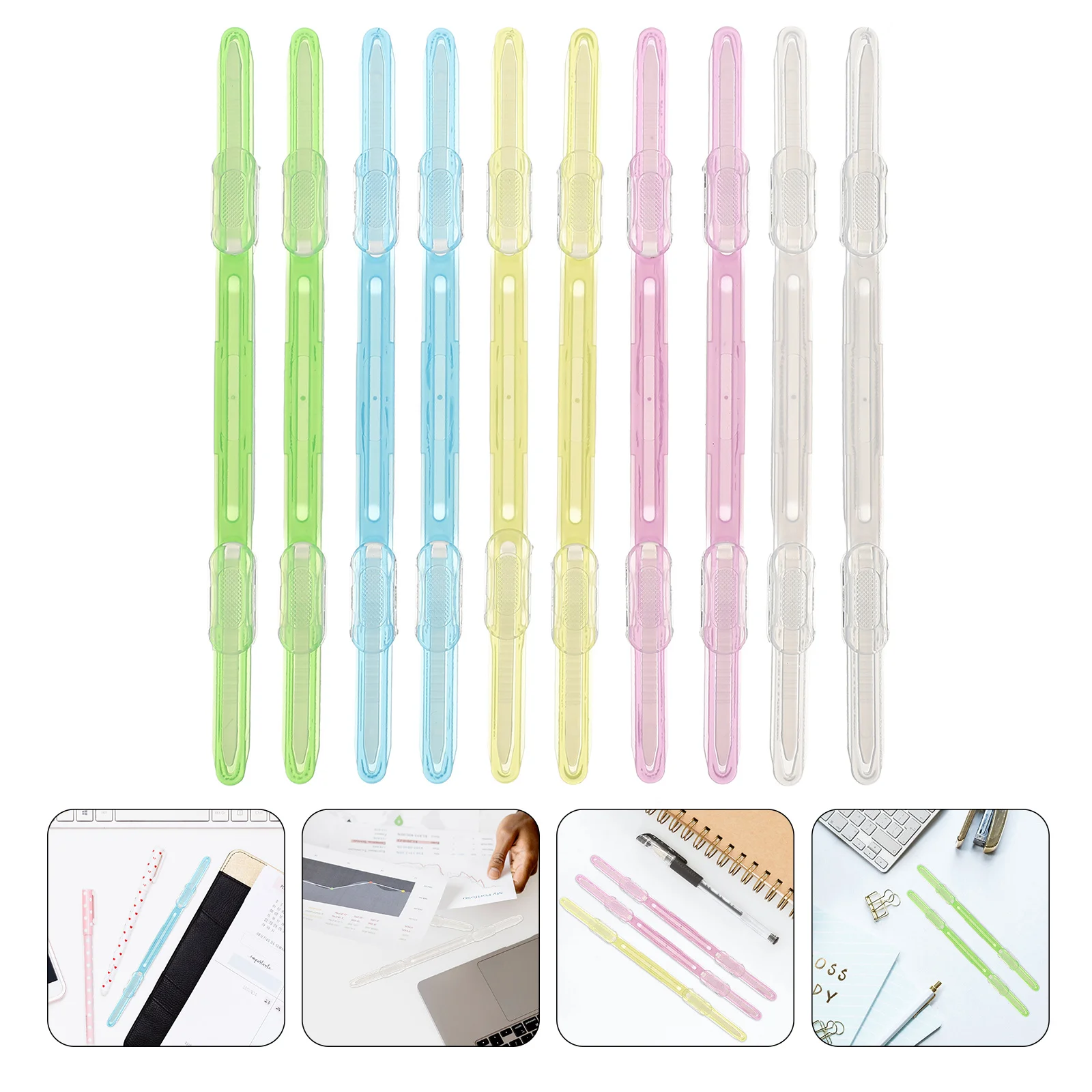 20Pcs Ergonomic Plastic Bookbinding Clips Easy to Install and Take Off Ideal for Office Use Plastic Clips