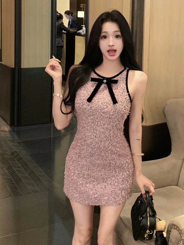 

Retro Sweet Knot Color Blo Svel Wrap Waist ort Dr Sexy Girl Summer Date round Ne H-ape Chinese Sle