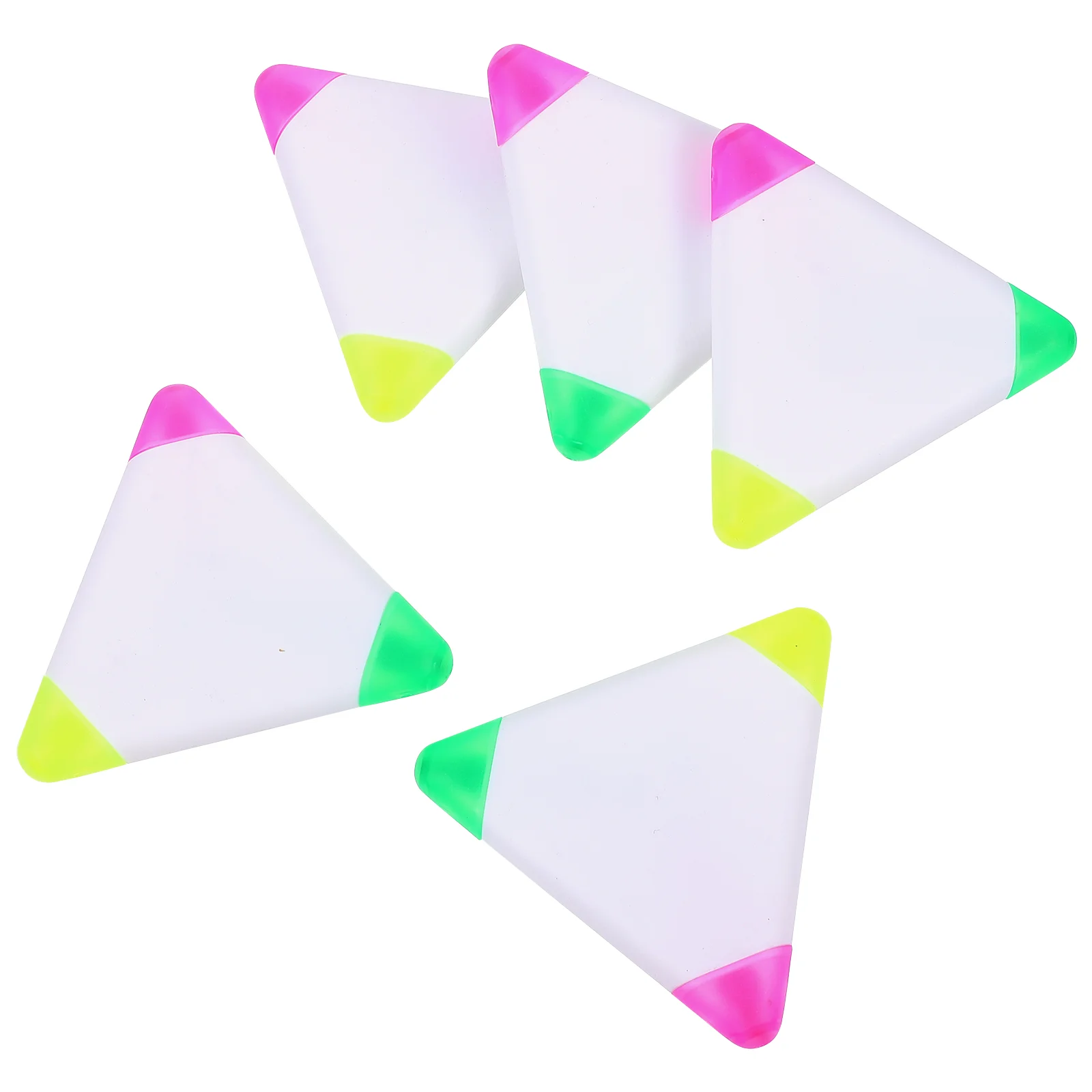 

5 Pcs Triangle Highlighter Changeable Color Highlighters 3-in-1 Markers Pen Tricolor Important Bits Plastic Fluorescent Writing