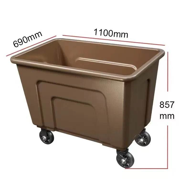 Southern lengthened thickened plastic linen cart hotel large cleaning truck laundry garbage truck large capacity silent wheel