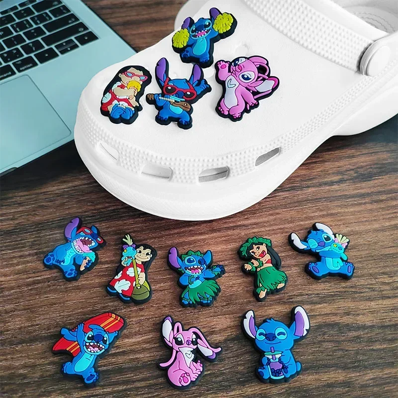 26PCS Disney Stitch PVC Charms Shoe Kawaii Cartoon DIY Sandals Accessories for Clogs Pins Shoe Decorate Halloween Gifts