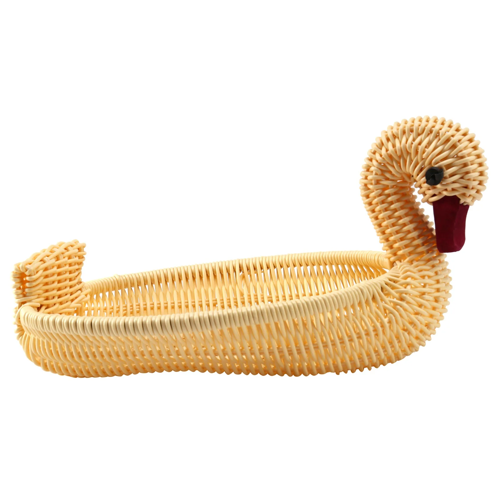 Eco-friendly Woven Basket Storage Basket Imitation Rattan Woven Basket Animal Shape Storage Basket Display Basket (28x18x18cm)