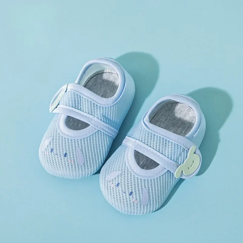 Chaussures de marche fines coordonnantes et respirantes pour bébé, chaussettes de sol pour enfants de 1 à 3 ans, premiers marcheurs, été, dessin animé, classe A