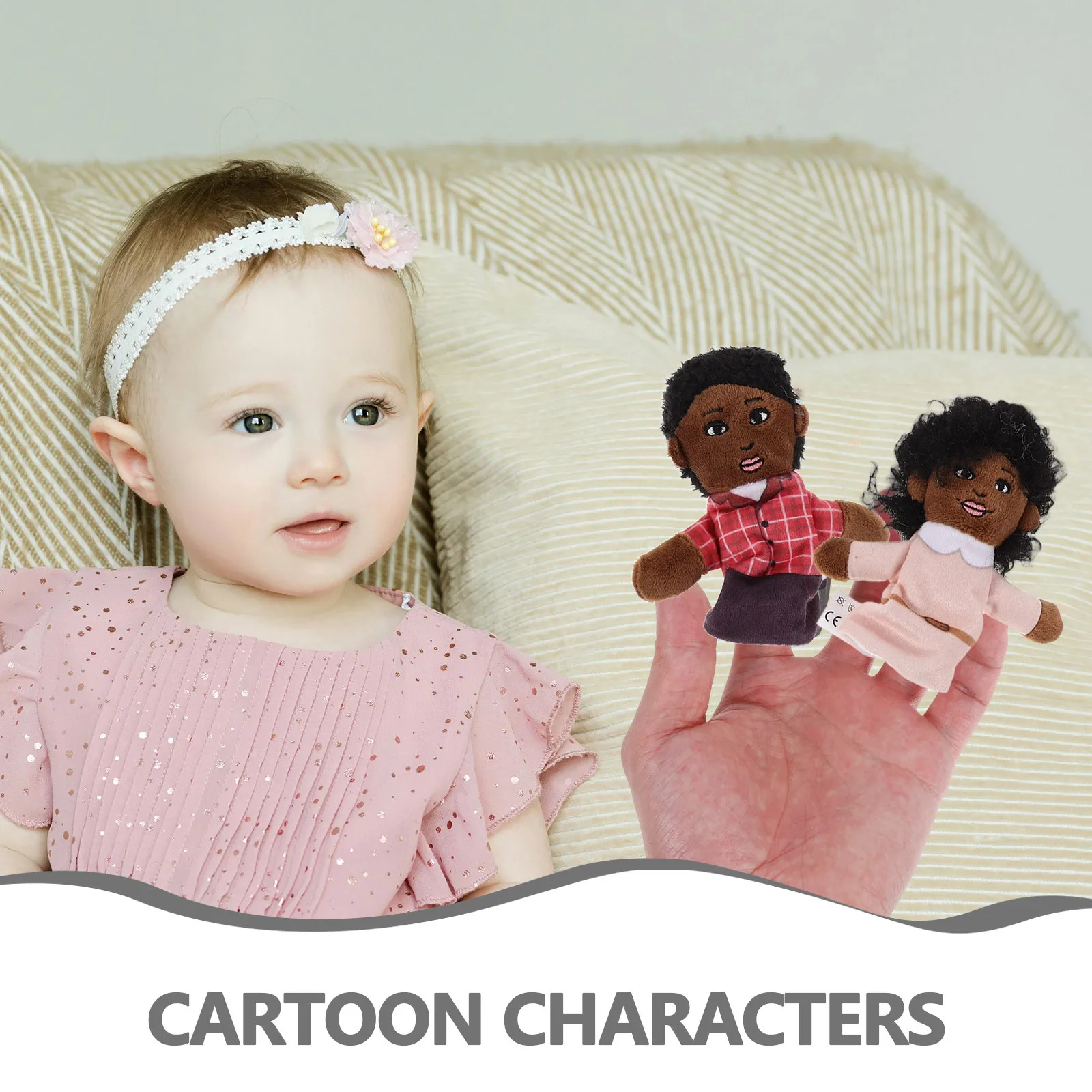 1 مجموعة الكرتون فنجر الدمى الأفريقية الأسرة موضوع مرحلة ما قبل المدرسة تعلم رواية القصص اللعب دمية يد الحرفية مجموعة صغيرة الفصول الدراسية