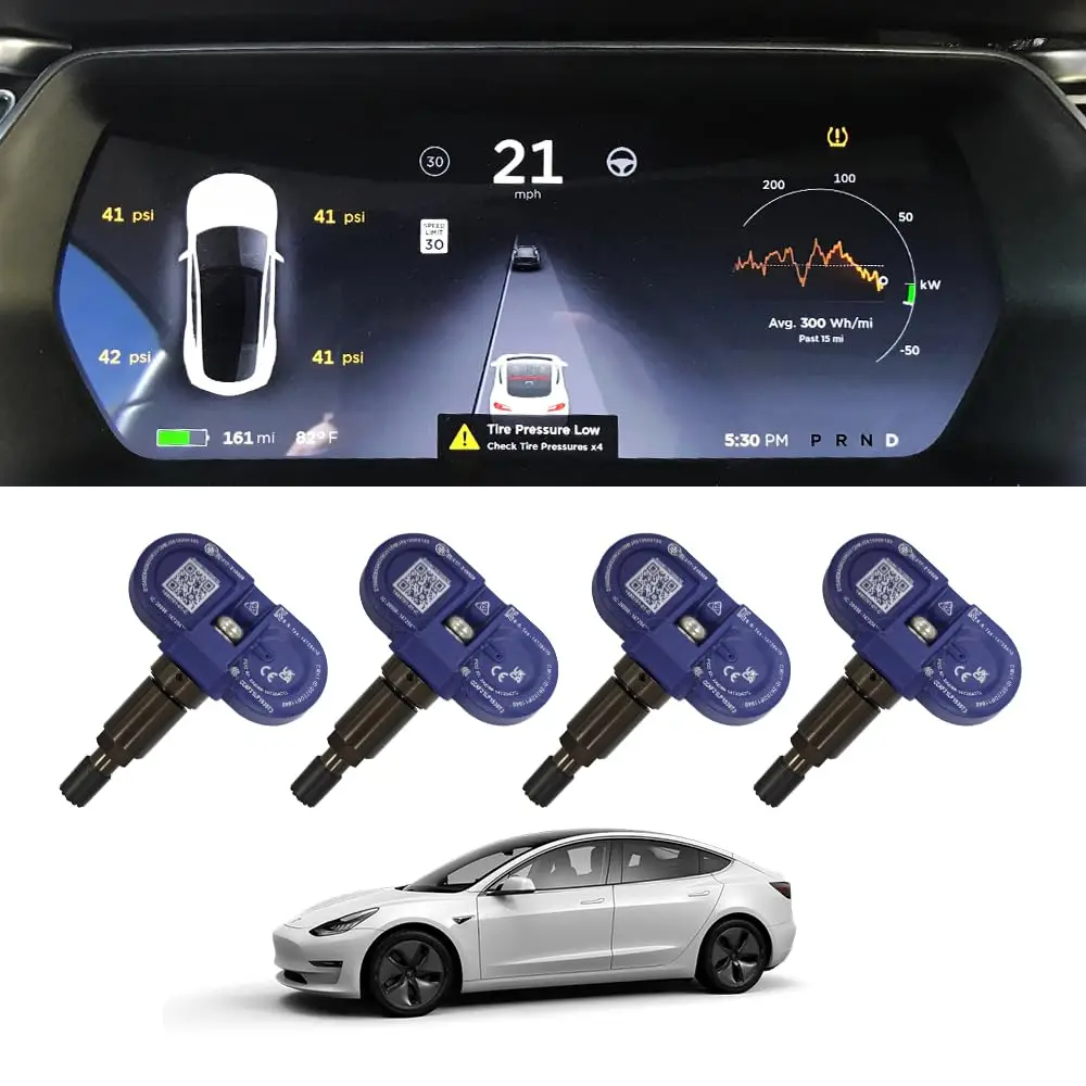 4 Stück Reifendrucküberwachungssensoren für Tesla Model 3 Y S X 2020-2024, für Tesla Model Y Juniper 2025, Bluetooth TPMS-Sensor 1490701-00-B 1490701-01-B 1490701-01-C – Detail 3