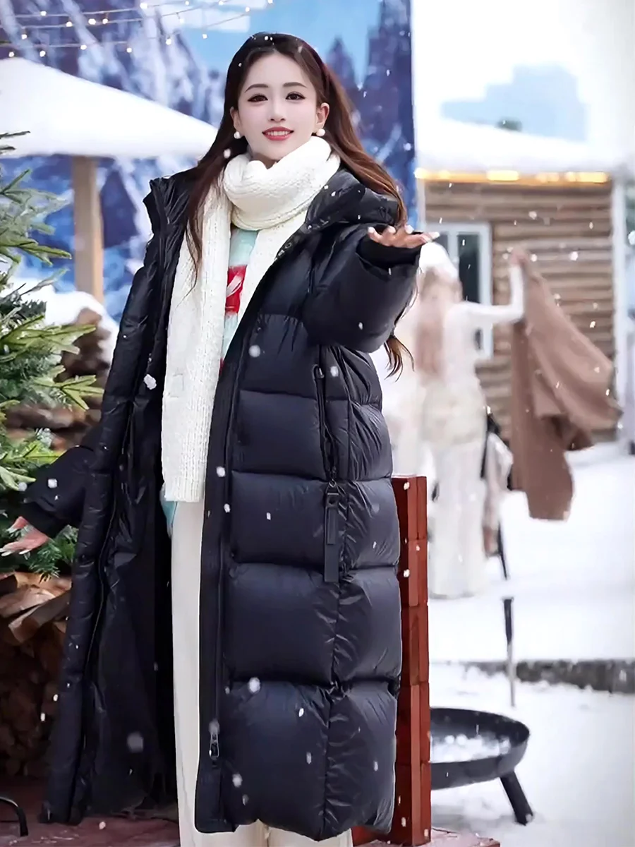 

Winter New Arrival Women's Long White Du down Jaet Coat Ultra Cold Resistant Casual Sle Zipper ket Design Ci Leisure