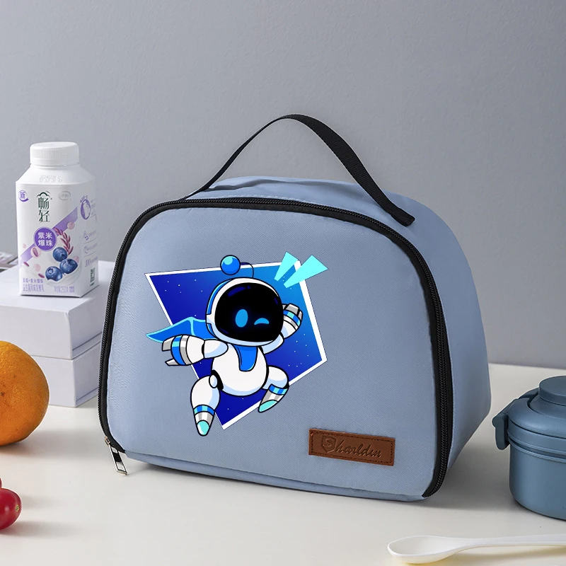 Astro Bot-Sac de pique-nique pour enfants, sacs à déjeuner, figurines de robots College, dessin animé, repas isolé, sac alimentaire thermique, cadeau Electrolux Coolers