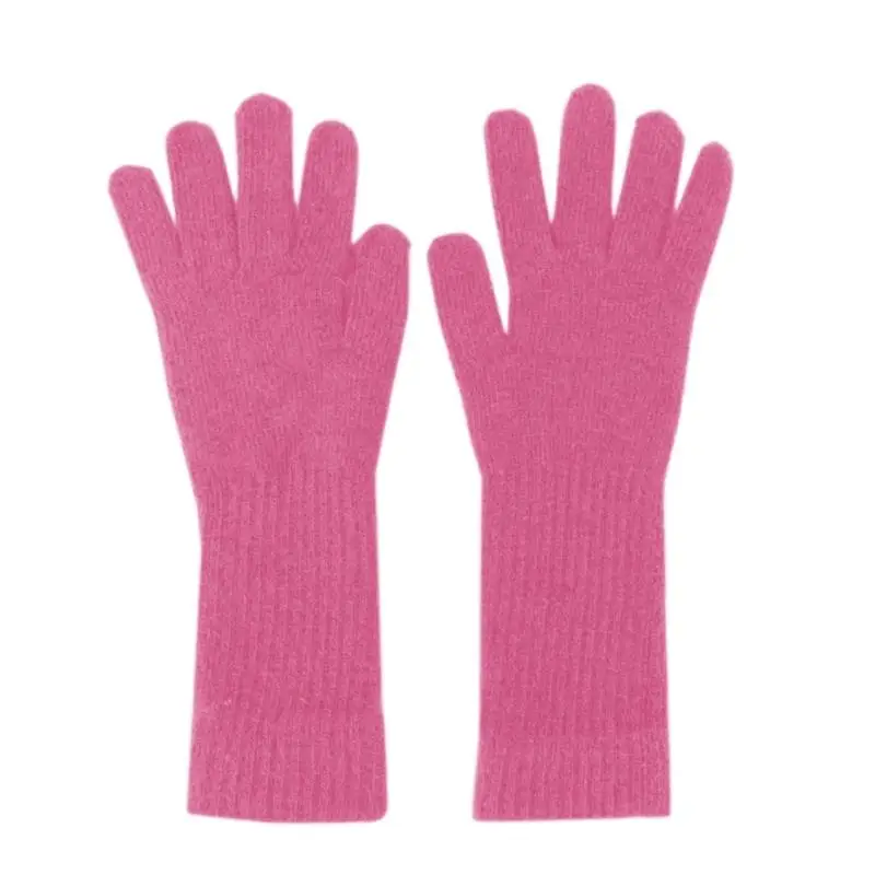 652F Warm Textured Gloves Full Wrist Coverage Sweater Windproof Comfort Cold Weather Essential Ergonomic Shaping