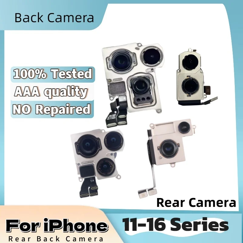 

Аутентичная задняя камера A+ для iPhone 11 12 13 14 15 16 Pro Max Задняя камера 13 Mini 14 15 16 Plus Задний главный объектив Гибкий кабель Камера