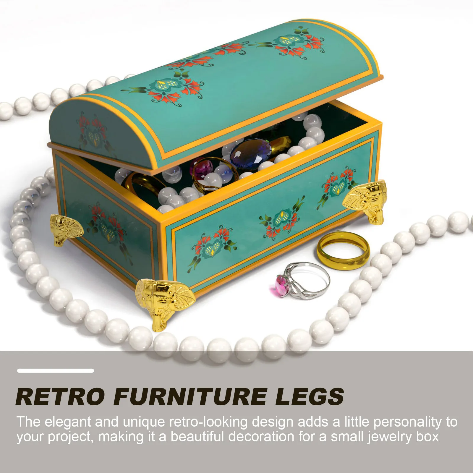 

20Pcs Retro Wooden Case Legs Jewelry Box Feet Decorative Corner Protectors Decoration Wooden Case Legs